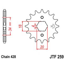 Звездочка передняя JT Sprockets (шаг 428 ) JT JTF259